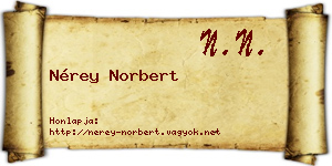 Nérey Norbert névjegykártya